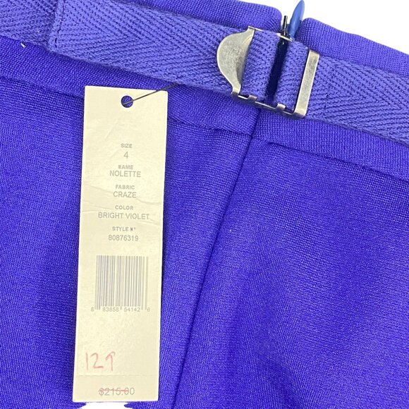 NWT THEORY Women Nolette Pleated Skirt Sz 4 Purple Office Career Casual 55-17 - Picture 6 of 9
